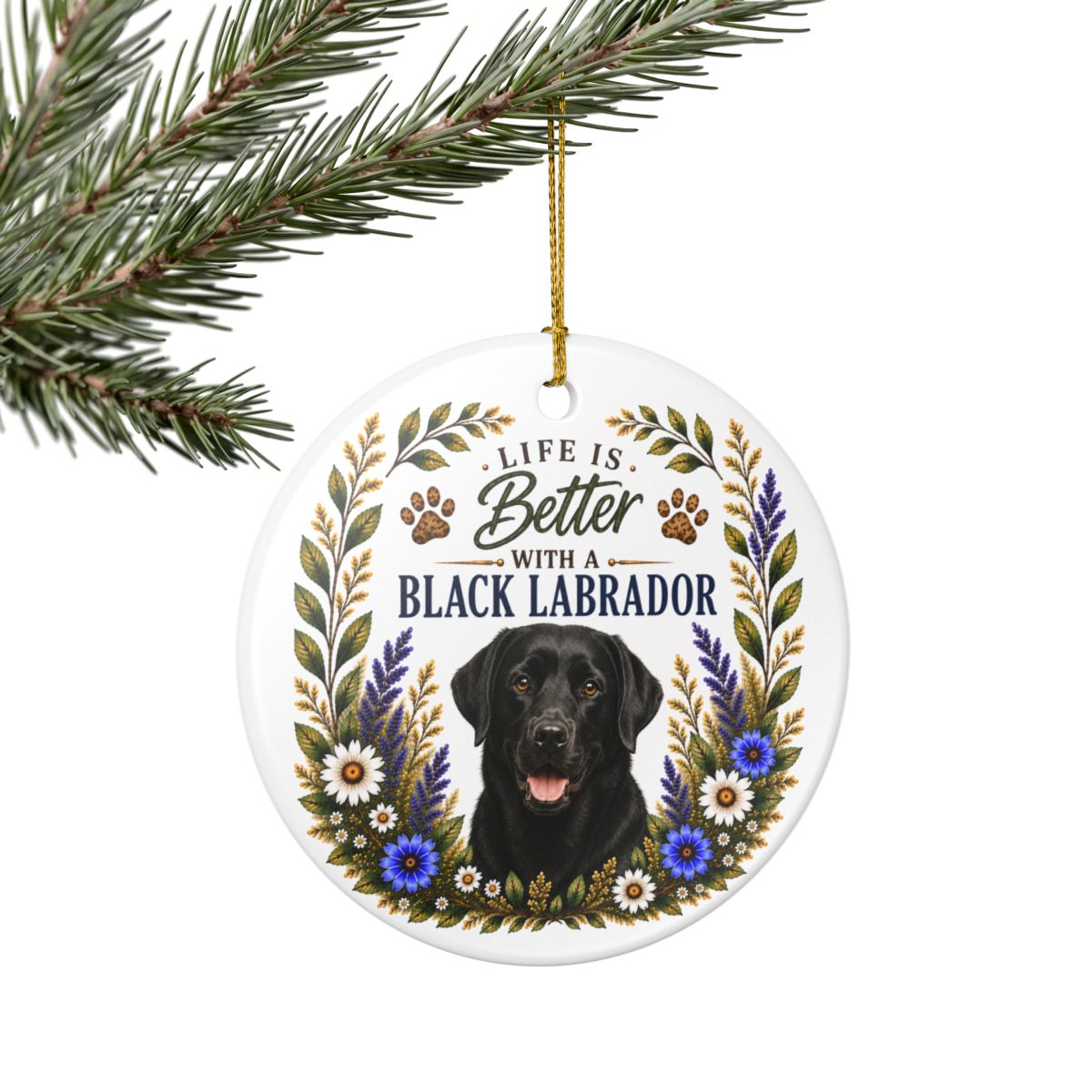 Black Lab Ornament, Labrador Retriever Gift, Black Lab Mom Gift, Dog Lover Keepsake