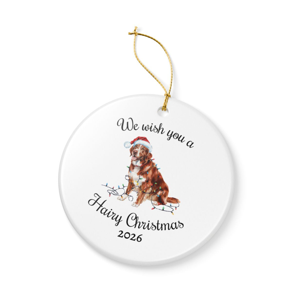 Christmas Nova Scotia Duck Tolling Retriever Ornament, Christmas Lights Dog Keepsake
