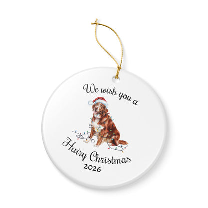 Christmas Nova Scotia Duck Tolling Retriever Ornament, Christmas Lights Dog Keepsake