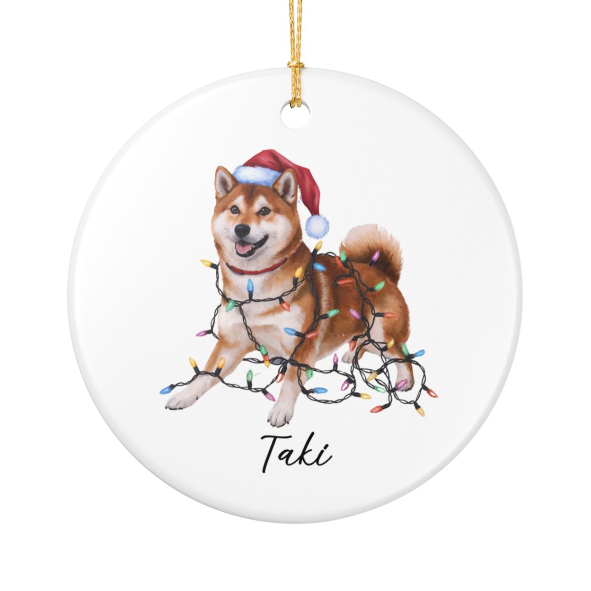 Personalized Red Shiba Inu Ornament, Custom Pet Lover Gift
