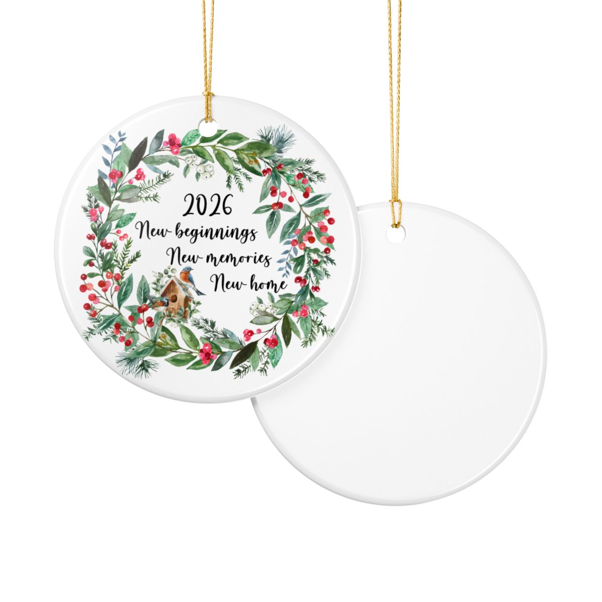 Personalized New Home Ornament, Christmas Holiday Ornament, New Beginnings, New Memories, First Home Ornament, First Christmas In New Home