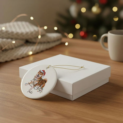 Personalized Red Shiba Inu Ornament, Custom Pet Lover Gift