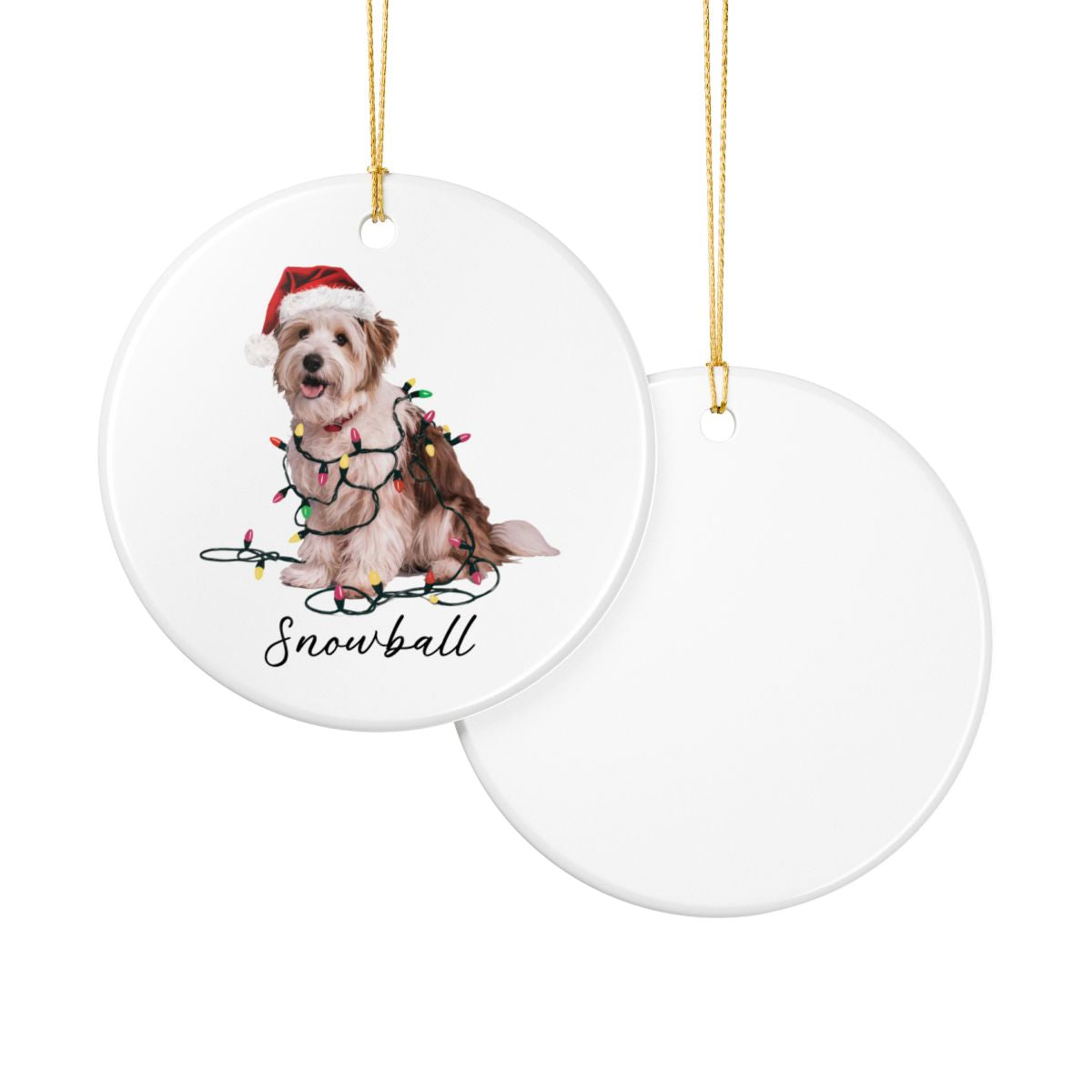 Personalized Coton de Tulear Dog Ornament, Custom Pet Christmas Keepsake, Ceramic Tree Decor
