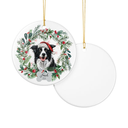Personalized Border Collie Christmas Ornament