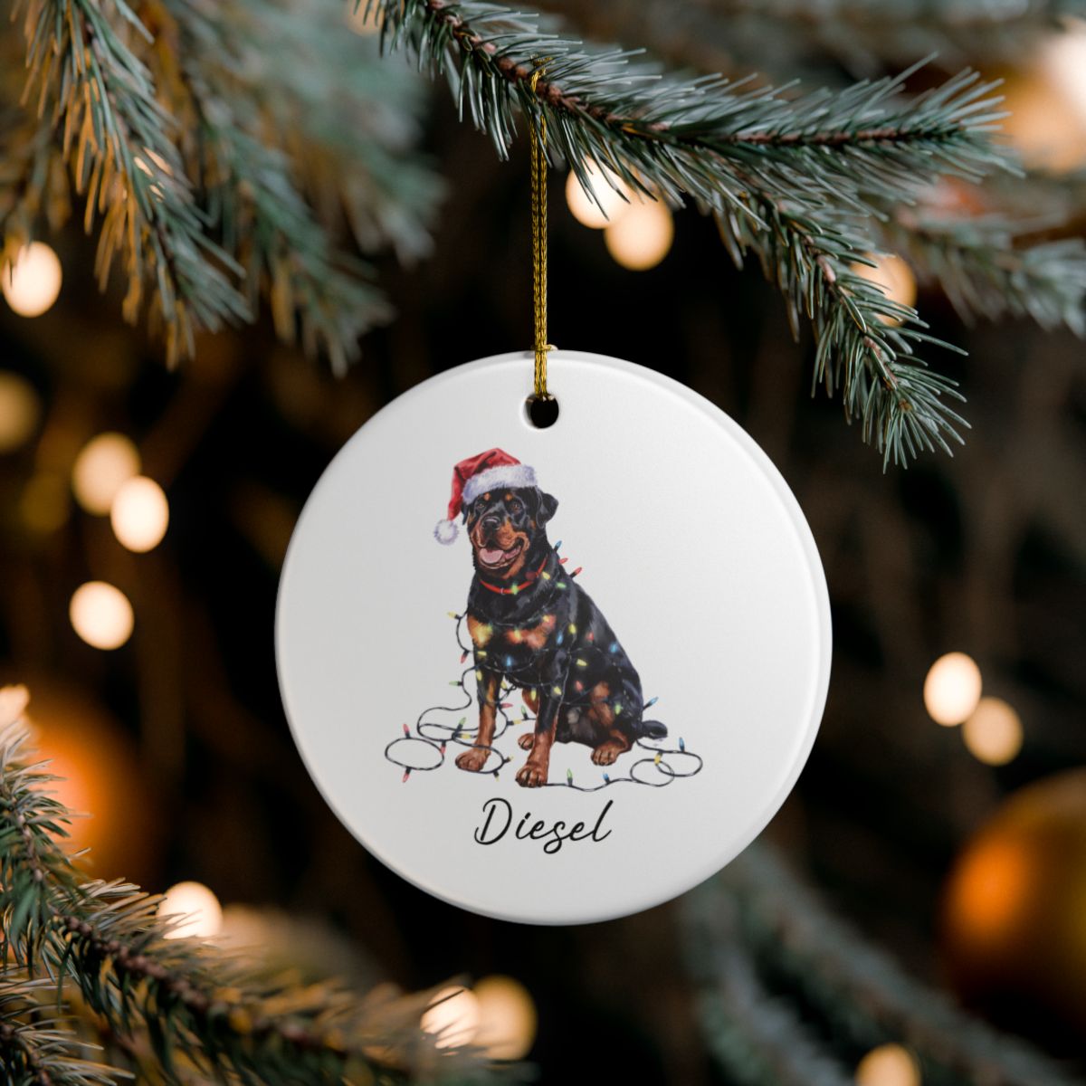 Rottweiler Ornament, Custom Dog Lover Gift