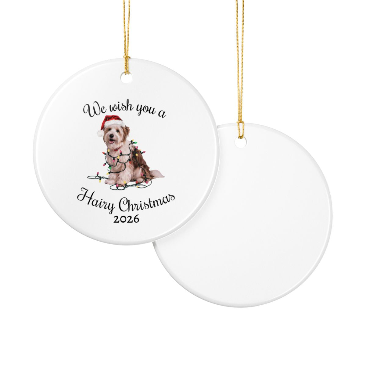 Christmas Coton De Tulear Ornament, Christmas Lights Dog Keepsake