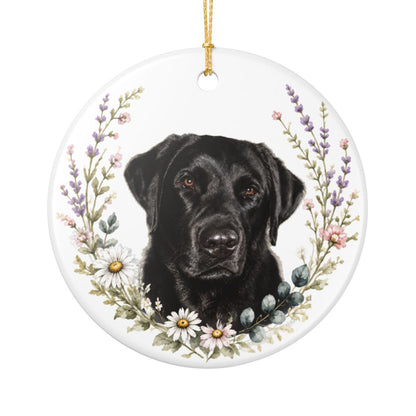 Personalized Pet Memorial Ornament, Custom Wildflower Dog Photo Sympathy Keepsake Gift