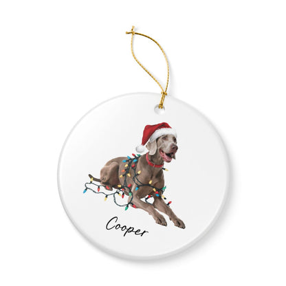 Weimaraner Ornament, Personalized Christmas Dog Gift