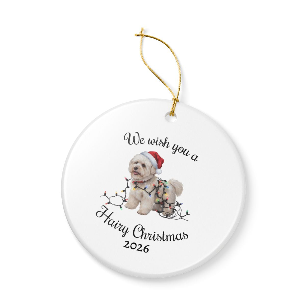 Bichon Frise Christmas Ornament, Personalized Ceramic Keepsake, Gift for Dog Lovers, Cute Bichon Dog Decor, Holiday Tree Decoration
