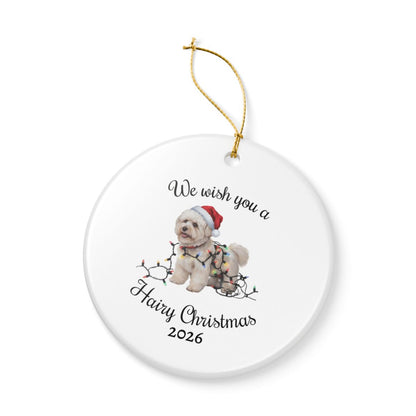 Bichon Frise Christmas Ornament, Personalized Ceramic Keepsake, Gift for Dog Lovers, Cute Bichon Dog Decor, Holiday Tree Decoration