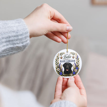 Black Lab Ornament, Labrador Retriever Gift, Black Lab Mom Gift, Dog Lover Keepsake