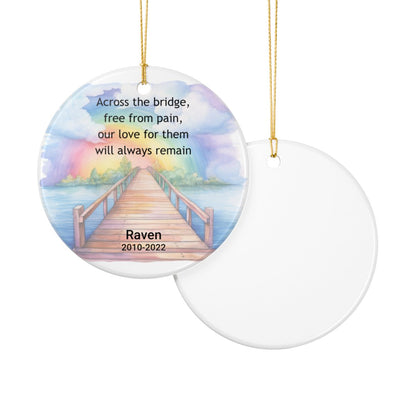 Pet Memorial Ornament, Rainbow Bridge Keepsake, Dog Cat Loss Sympathy Gift