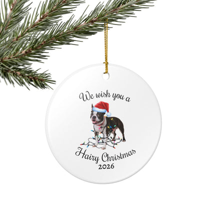 Christmas Boston Terrier Ornament, Christmas Lights Dog Keepsake, Christmas Dog, Boston Terrier Mom, Gift For Dog Lover, Boston Terrier