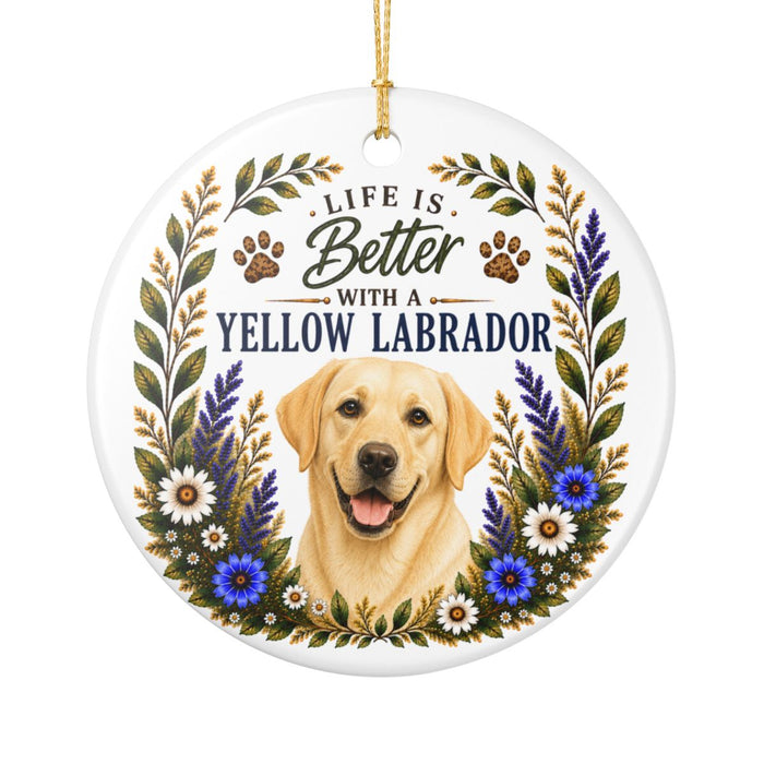 Yellow Lab Ornament, Labrador Retriever Gift, Yellow Lab Mom Gift, Dog Lover Keepsake