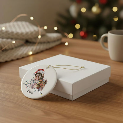 Shih Tzu Ornament Personalized Gift, Custom Holiday Pet Decor