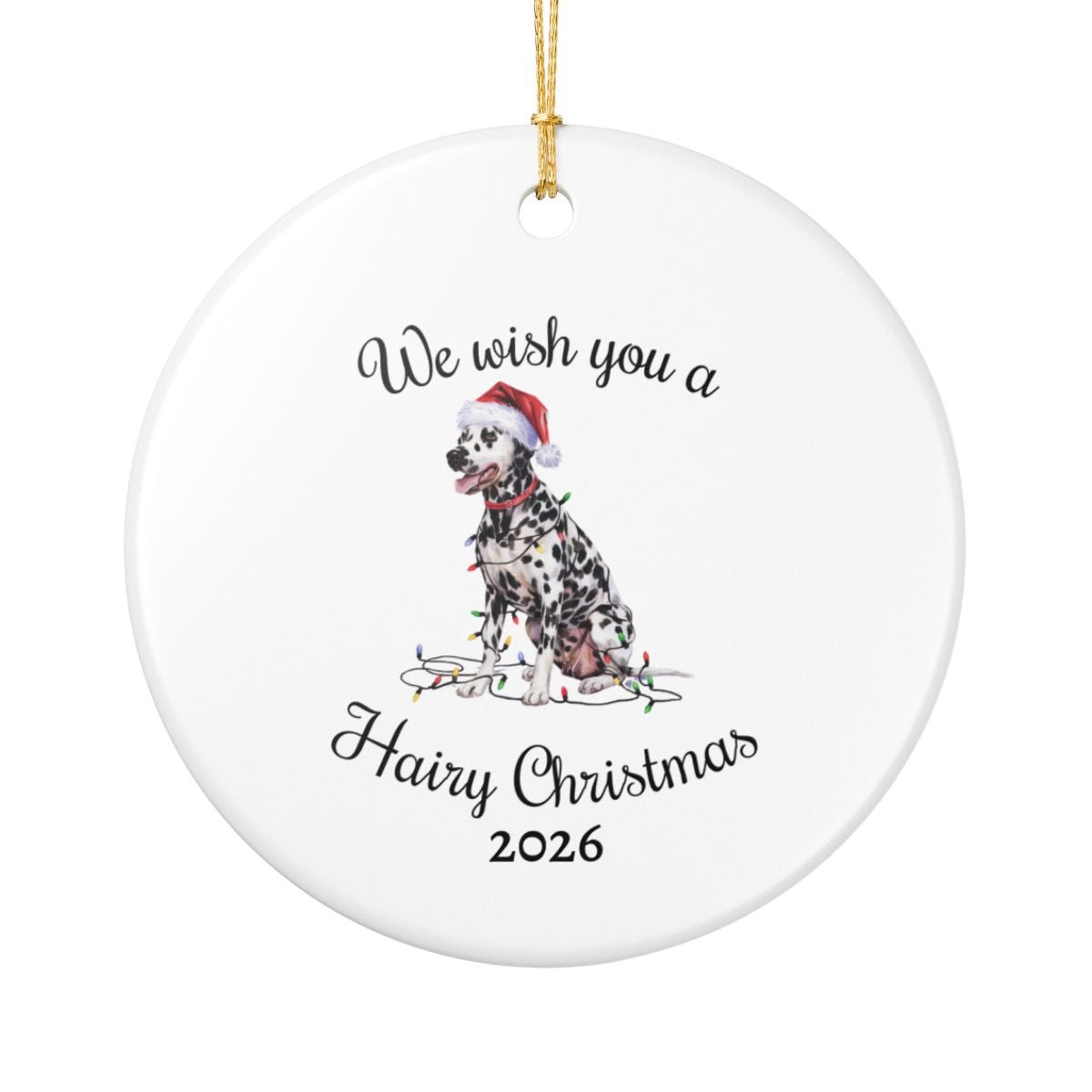 Christmas Dalmatian Ornament, Christmas Lights Dog Keepsake