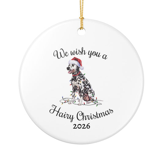 Christmas Dalmatian Ornament, Christmas Lights Dog Keepsake