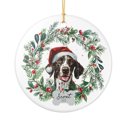 Personalized English Pointer Christmas Ornament