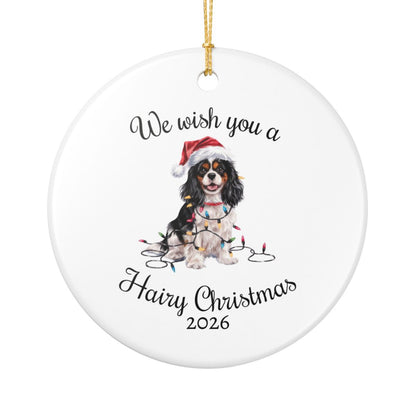 Tri-color Cavalier King Charles Spaniel Ornament, Funny Dog Lover Gift, Pet Holiday