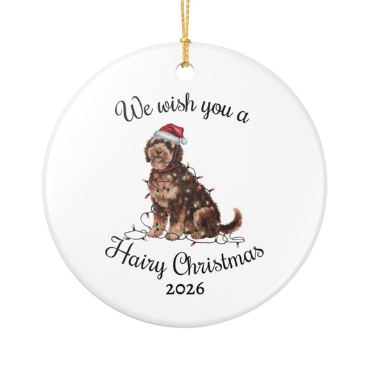 Christmas Portuguese Water Dog Ornament, Christmas Lights Dog Keepsake