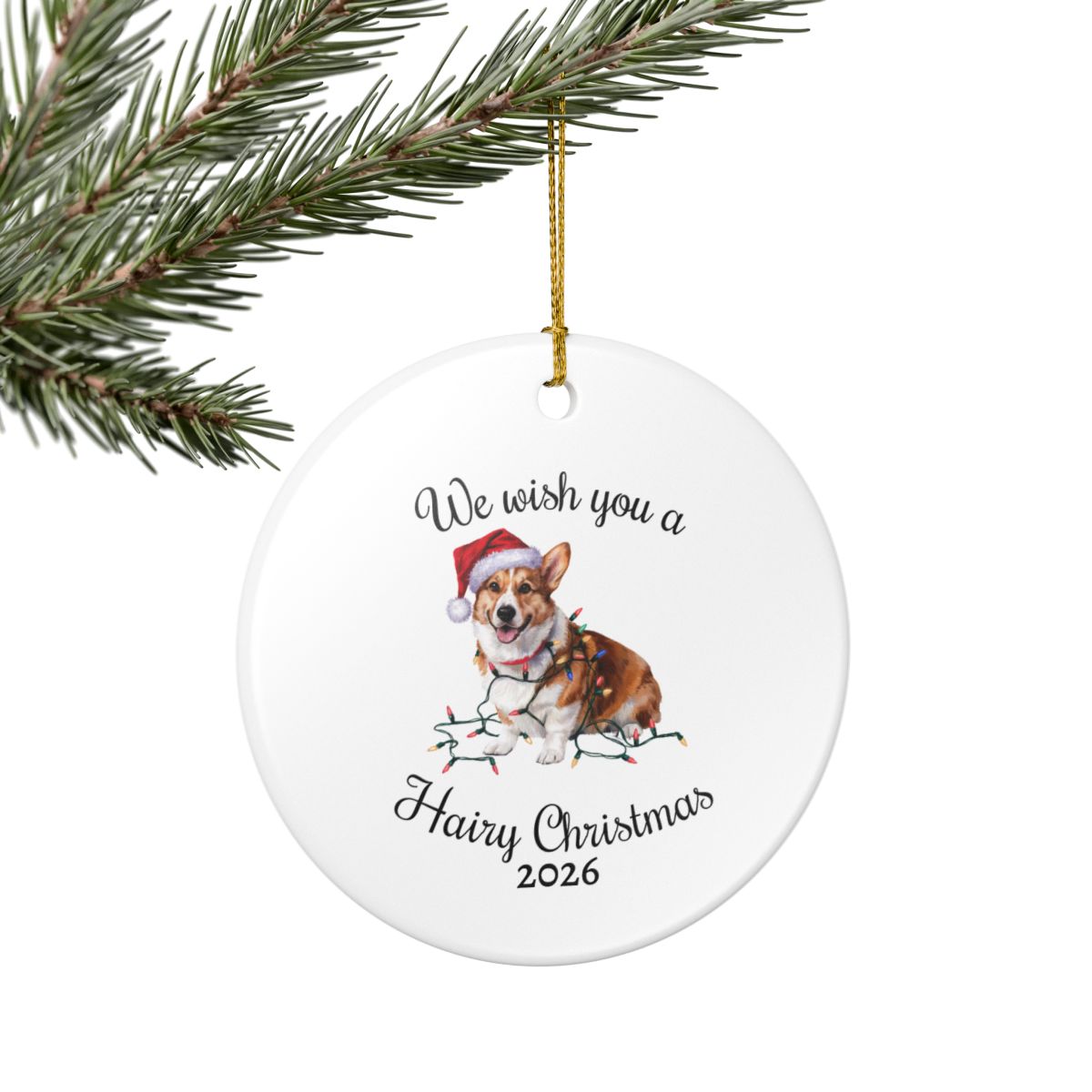 Corgi Christmas Ornament, Personalized Dog Keepsake