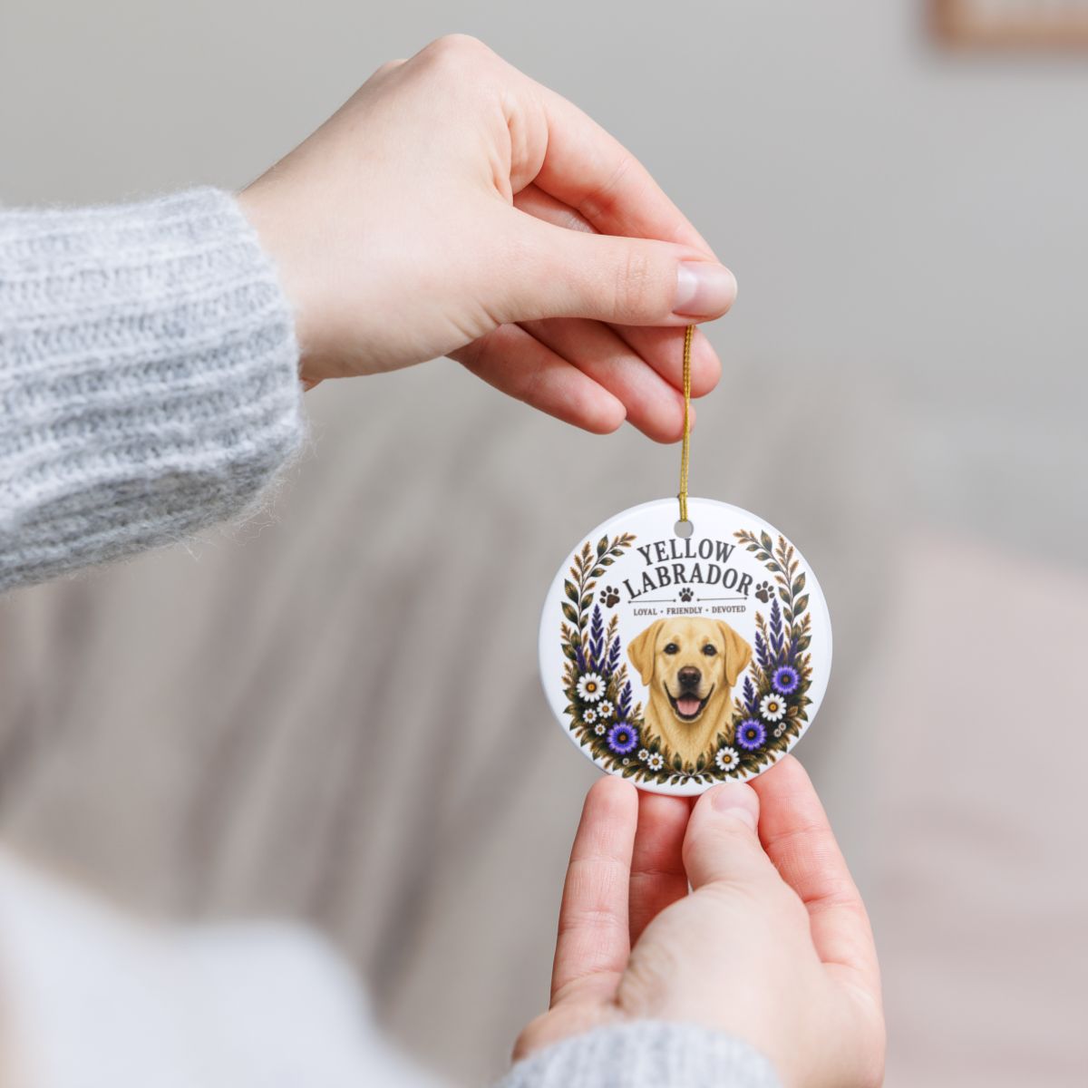 Yellow Lab Ornament, Labrador Retriever Lover Gift, Yellow Lab Mom Gift, Dog Breed Keepsake