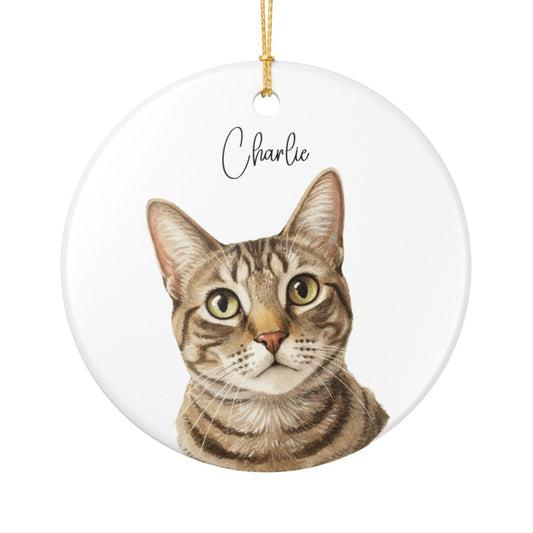 Custom Watercolor Pet Memorial Ornament with Name