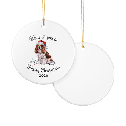 Blenheim Cavalier King Charles Spaniel Ornament, Cavalier Spaniel Mom, Christmas Lights Dog