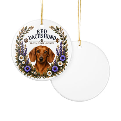 Red Dachshund Ornament, Dachshund Lover Gift, Doxie Mom Gift, Wiener Dog Keepsake