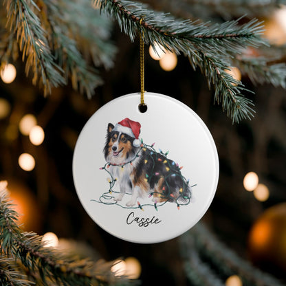 Personalized Shetland Sheepdog Ornament, Custom Dog Lover Gift