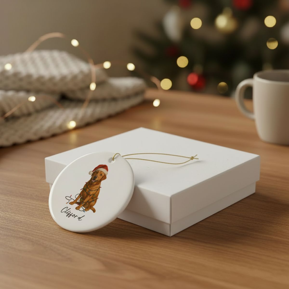 Personalized Fox Red Labrador Retriever Ornament