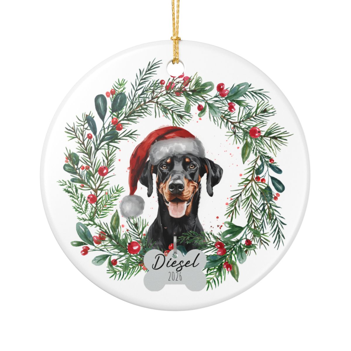 Personalized Doberman Ornament