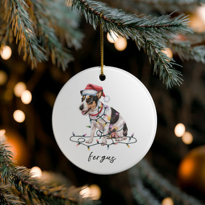 Personalized Rat Terrier Ornament, Custom Dog Lover Gift