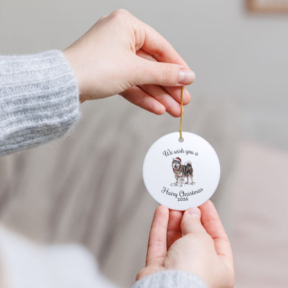 Christmas Alaskan Malamute Ornament, Christmas Lights Dog Keepsake, Christmas Dog, Alaskan Malamute Mom, Gift For Dog Lover