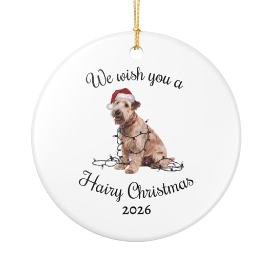 Christmas Soft Coated Wheaten Terrier Ornament, Christmas Lights Dog Keepsake