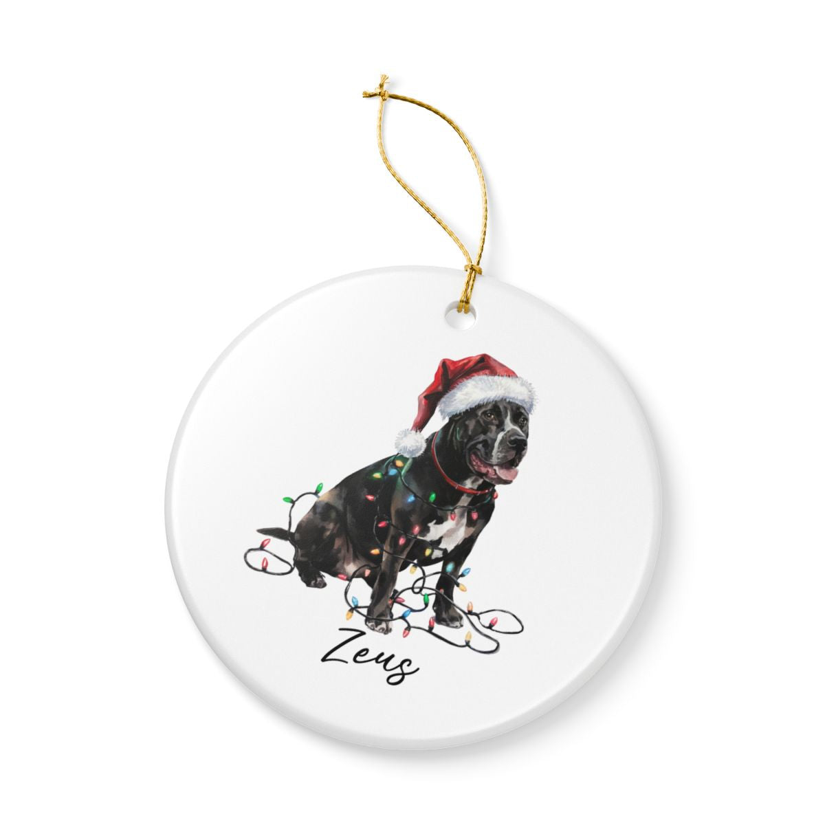 Personalized Cane Corso Christmas Ornament, Festive Dog Keepsake, Ceramic Tree Decoration