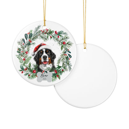 Personalized Bernese Mountain Dog Christmas Ornament