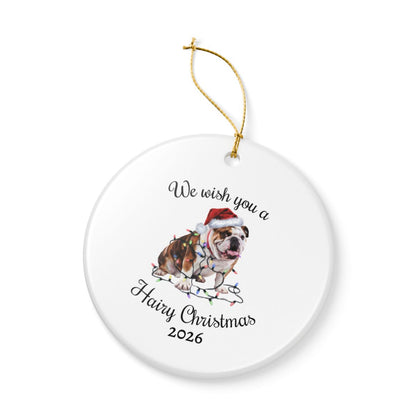Christmas Bulldog Ornament, Bulldog Mom, Christmas Lights Dog Keepsake, Christmas Dog, Gift For Dog Lover, Bulldog