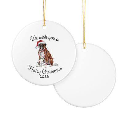Christmas Boxer Ornament, Boxer Mom, Christmas Lights Dog Keepsake, Christmas Dog, Gift For Dog Lover, Boxer