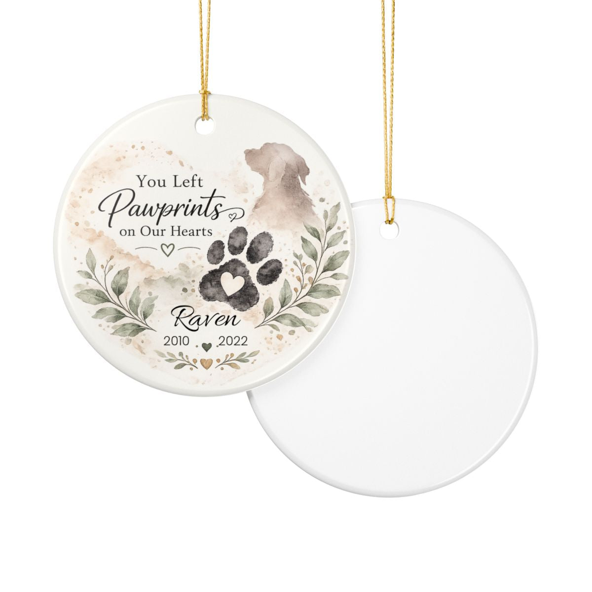 Personalized Pet Memorial Ornament, Custom Dog Loss Christmas Keepsake Gift
