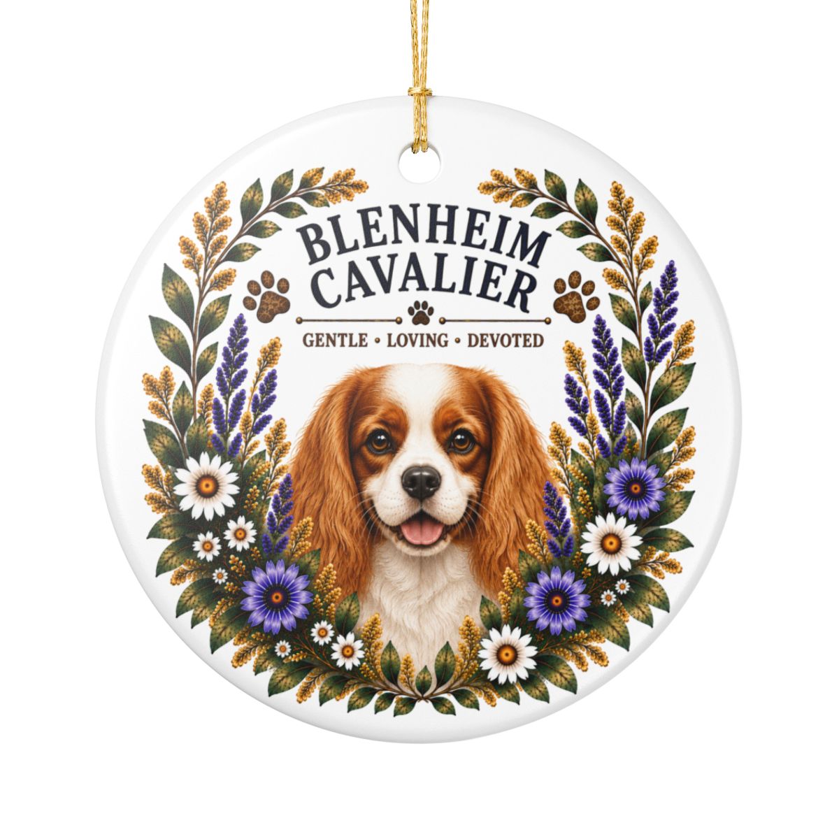 Blenheim Cavalier Ornament, Cavalier King Charles Spaniel Gift, Dog Mom Keepsake