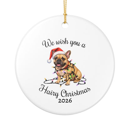 Christmas Fawn French Bulldog Ornament, Frenchie Mom, Christmas Lights Dog Keepsake, Christmas Dog, Gift For Dog Lover