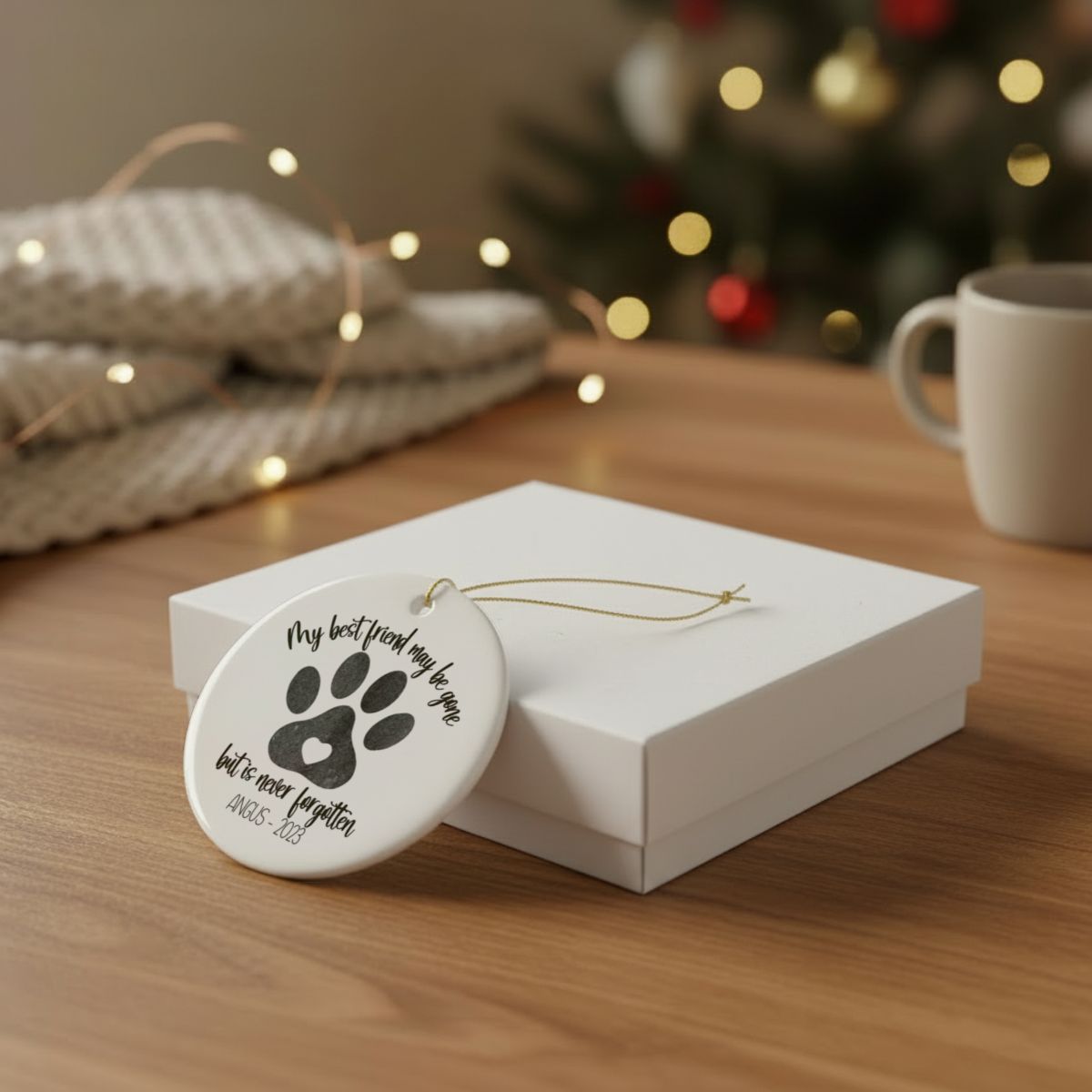 Personalized Pet Memorial Ornament, Dog Memorial Christmas Ornament, Rainbow Bridge Gift, Custom Pet Loss Keepsake