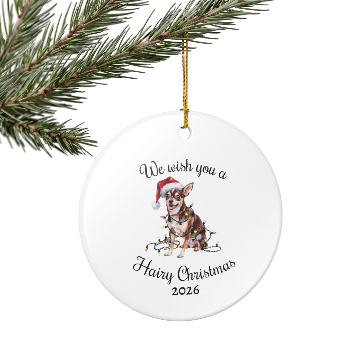 Christmas Chihuahua Ornament, Chihuahua Mom, Christmas Lights Dog Keepsake, Christmas Dog, Gift For Dog Lover, Chihuahua