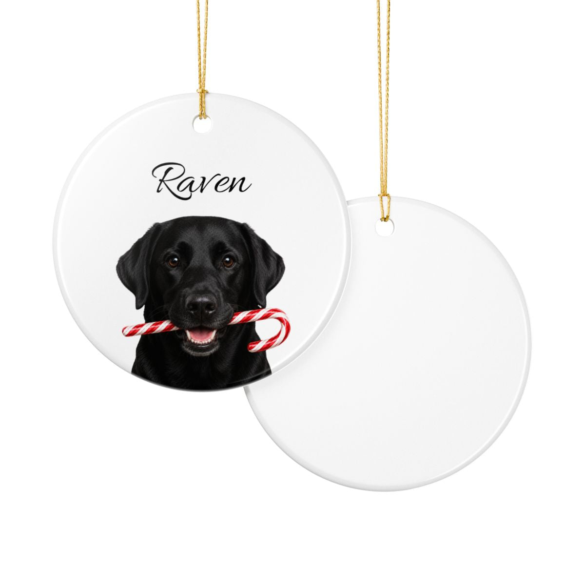 Personalized Black Lab Ornament, Custom Dog Name Christmas Ornament, Labrador Retriever Gift, Dog Lover Gift