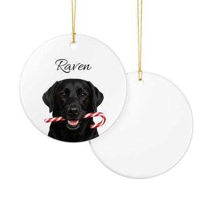 Personalized Black Lab Ornament, Custom Dog Name Christmas Ornament, Labrador Retriever Gift, Dog Lover Gift