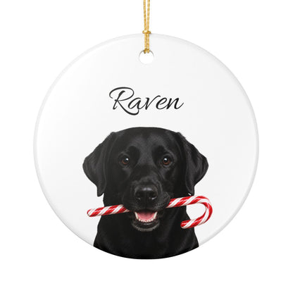 Personalized Black Lab Ornament, Custom Dog Name Christmas Ornament, Labrador Retriever Gift, Dog Lover Gift