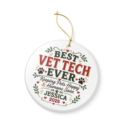 Personalized Vet Tech Ornament, Veterinary Technician Gift, Vet Tech Christmas Gift, Custom Name Ornament