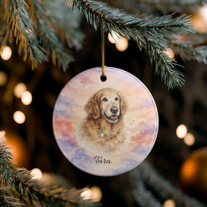Personalized Pet Memorial Ornament, Custom Photo Rainbow Bridge Christmas Keepsake