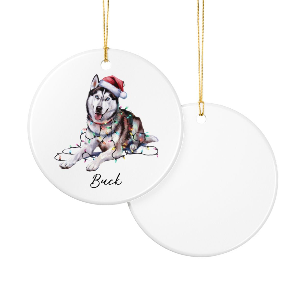 Siberian Husky Ornament Personalized Pet Gift, Custom Christmas Tree Decor